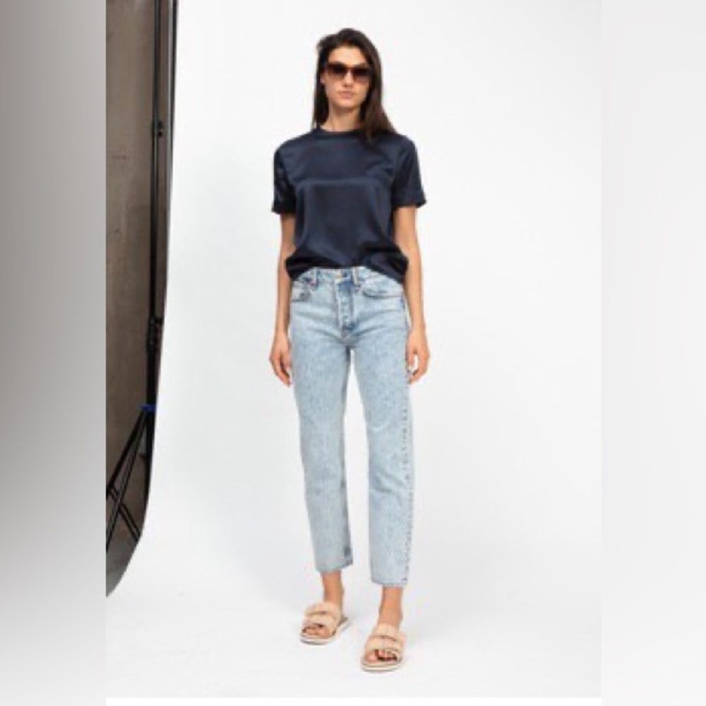 rag & bone Acid Wash Cropped Jeans
